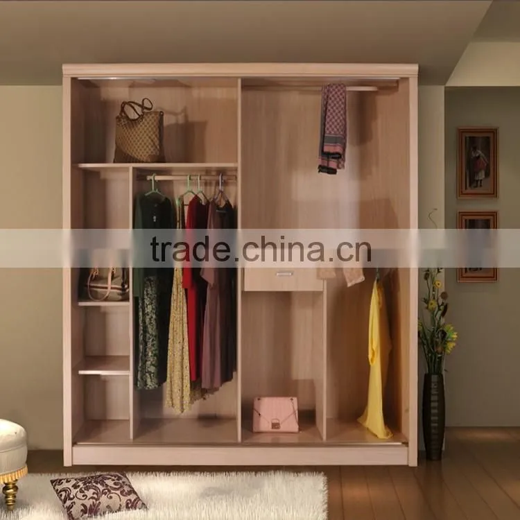 MDF and melamine material clothes wardrobe for sale on a low price