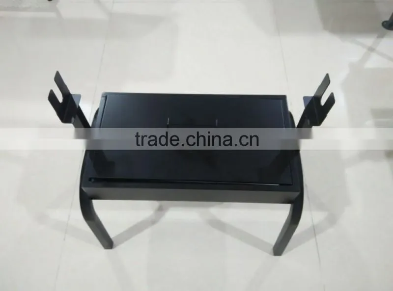 Black steel rectangle small BBQ geill with motor and fork