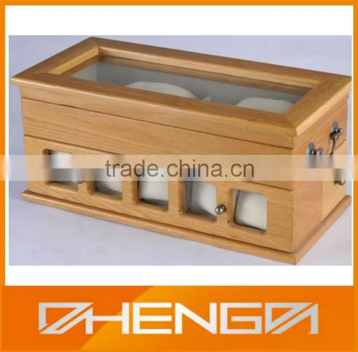 Best Sell factory custom made brown leather watch storage boxes with Pen (ZDS-F297)
