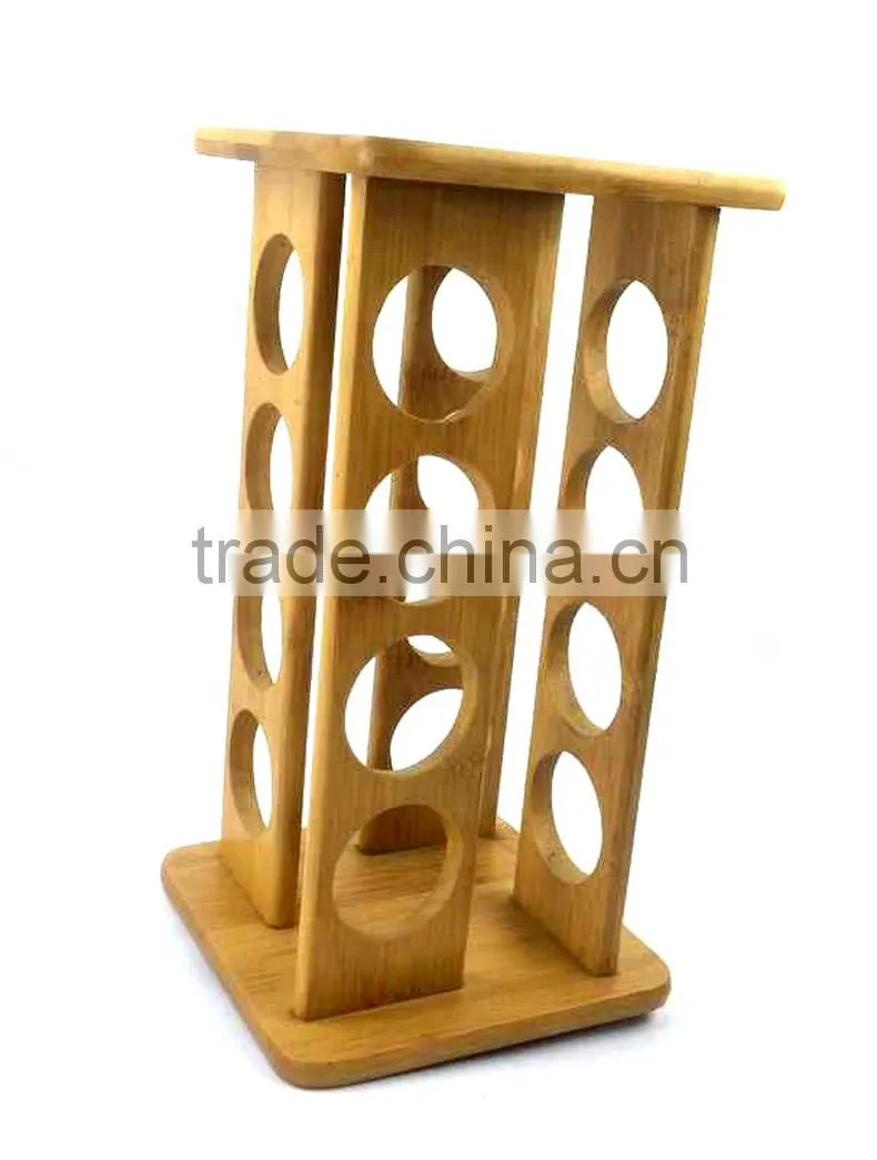 BH010 Bamboo Material Pepper Spice Rack | Spice Bottle Display Holder | Bamboo Rack | Bamboo Spices Organization