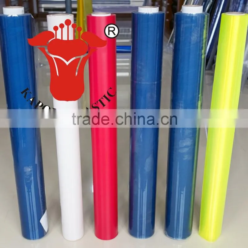 super clear soft light blue PVC film for bag