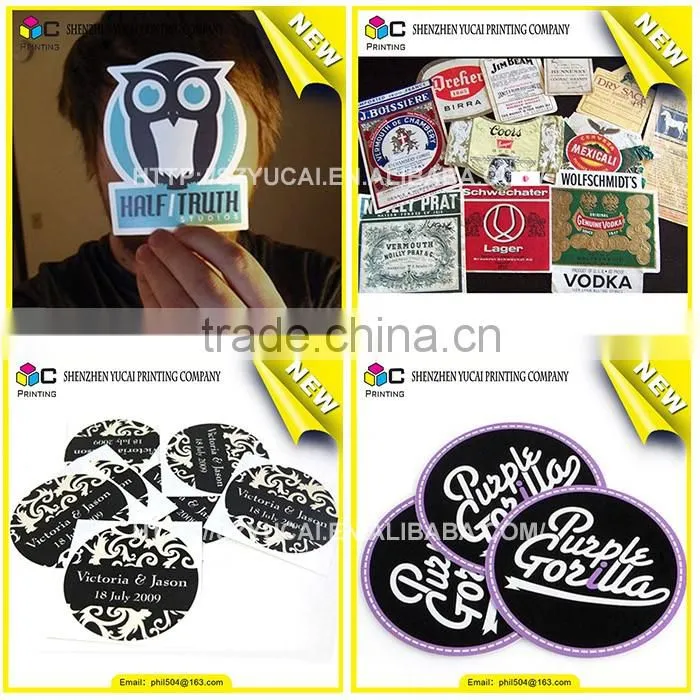promotion customized luminous colorful glitter sticker