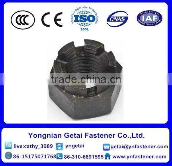Carbon Steel DIN979 Hexagon Slotted and Castle Nuts Zinc Plated and Black
