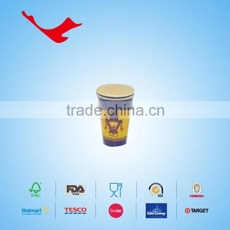 12oz printed PE coated Single wall disposable paper cups with lids