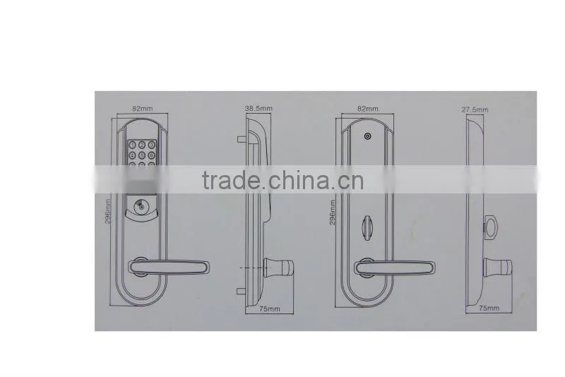 red bronze password card key function room door lock