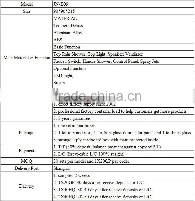 china products simple glass portable shower screens