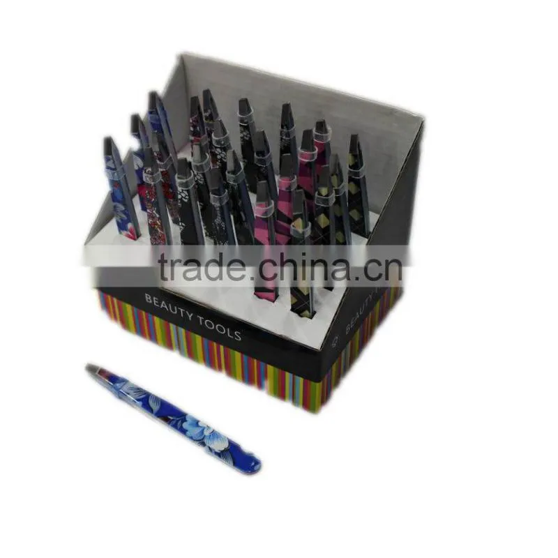 High end package eyebrow tweezers in plastic case