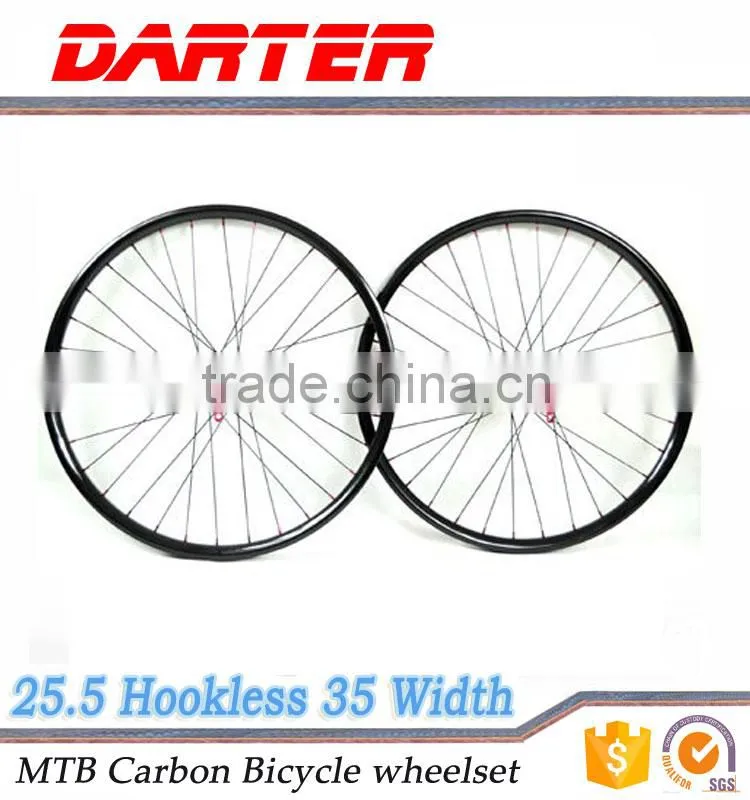 New mtb oem 29" 35mm wide 25.5mm depth tubeless clincher bike carbon wheels
