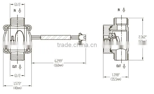 MR-668 baffle-type flow switch sensor