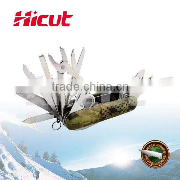 Stainless Steel Multifunction Camping Pocket Knife, Outdoor Survival Swiss Knife