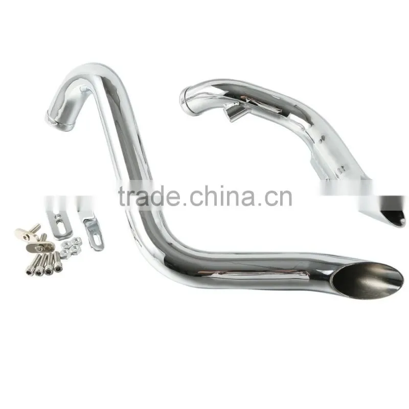 New Chrome 1.75" Drag Pipes Exhaust For Harley Softail Sportster Dyna 1984-2015
