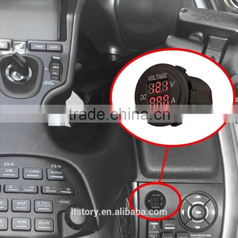 2016 NEW! DC Waterproof Round Digital Voltmeter and Ammeter socket