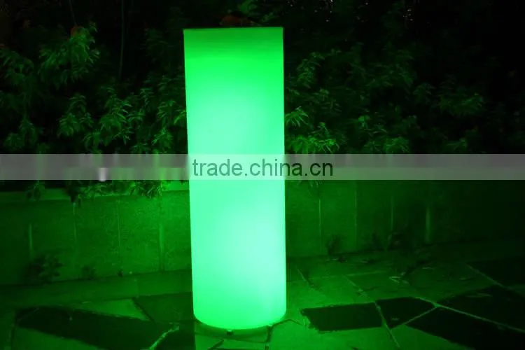 LED cylindrical decoration vase/outdoor decorative planter/ muti-color changing led flower vase