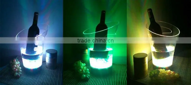 bar decoration acrylic lighted beer ice bucket
