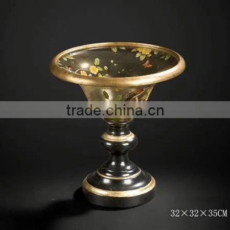 Floral Painted Wooden Candlestick Holder, Elegant Home Decorative Floor Standing Candle Holder,Unique Design Art Painting Crafts