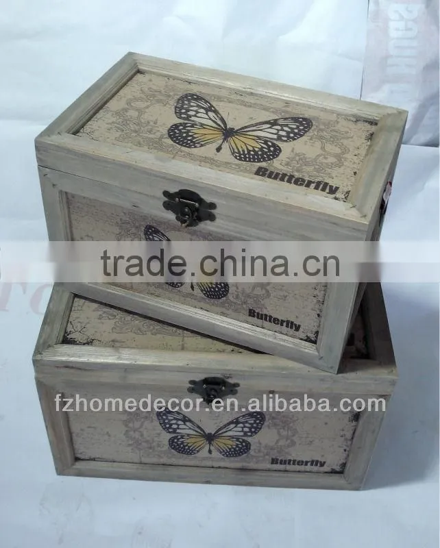 wooden case in antique style for home decor