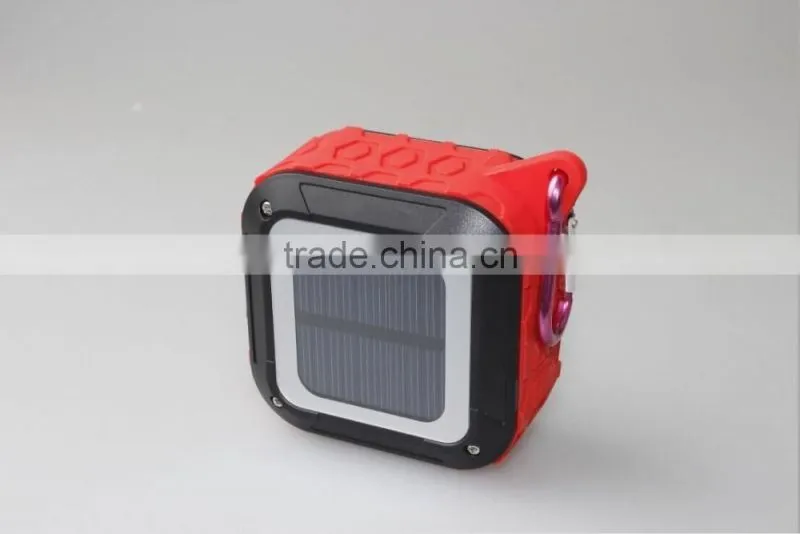 New Arrival Mini Outdoor Portable Waterproof Hook Type Solar Bluetooth Speaker With FM Radio Support TF Card