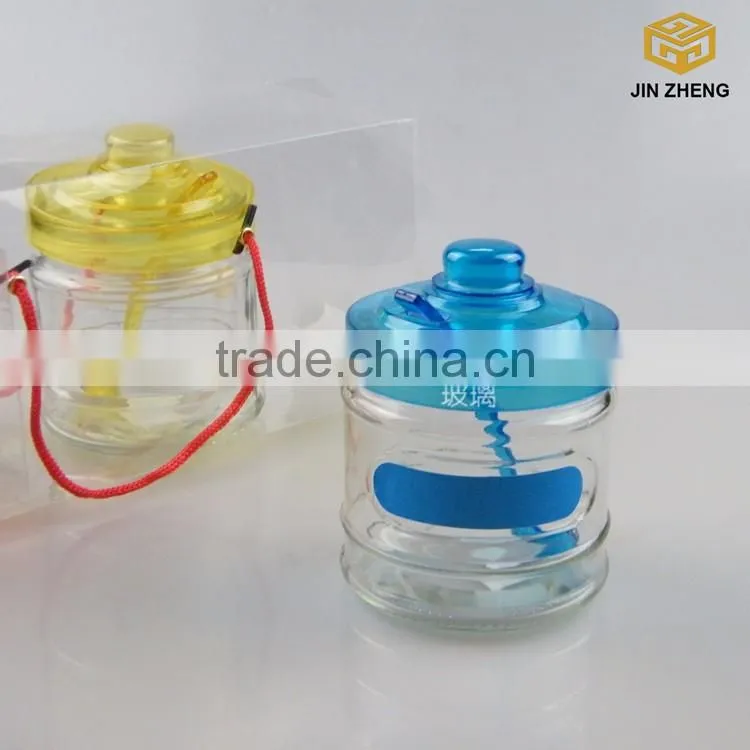 330ml 11oz beautiful various colored roped seasoning spices glass jar with plastic cover and spoon