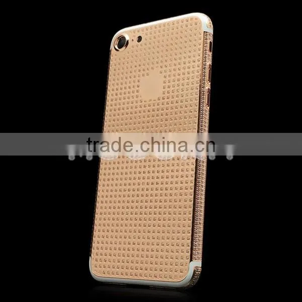Luxury 24k gold plated back housing, full diamond gold housing for iPhone 7