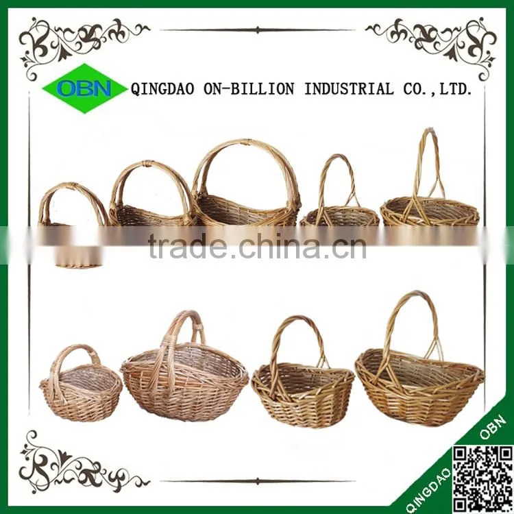 Unique small wicker gift handmade flower basket empty