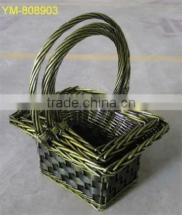 miniature wicker gift basket with plastic liner
