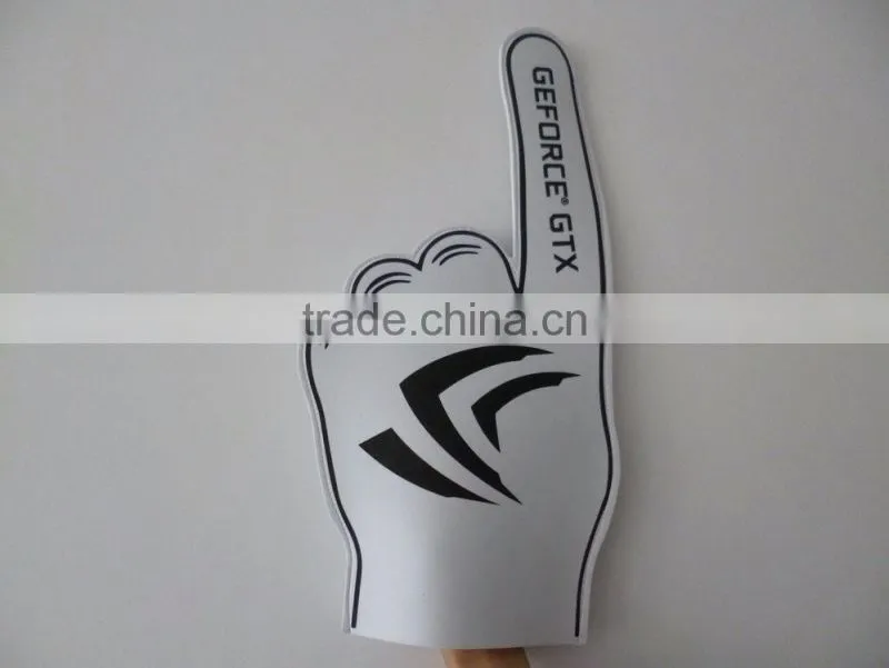 white big cheering hand gloves with logo print
