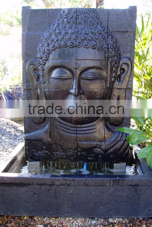 fengshui decoration waterfall natural stone buddha face fountain