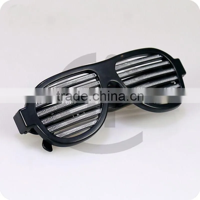 Amazon Best Seller Black Color Sound Activated Crazy Led Sunglasses Glitter Party Sunglasses