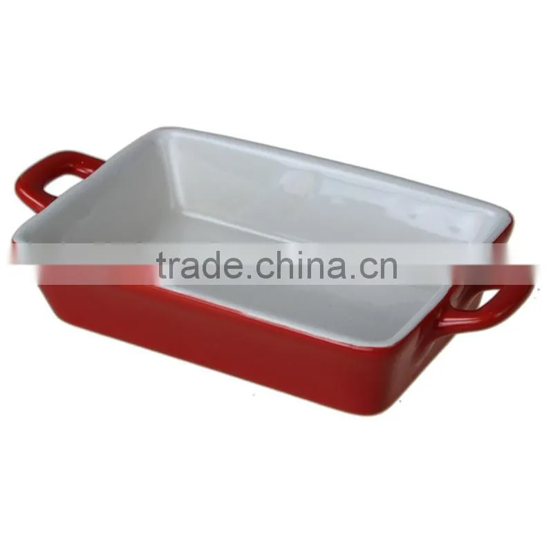 7.5"beige color mini rectangular personalized bakeware