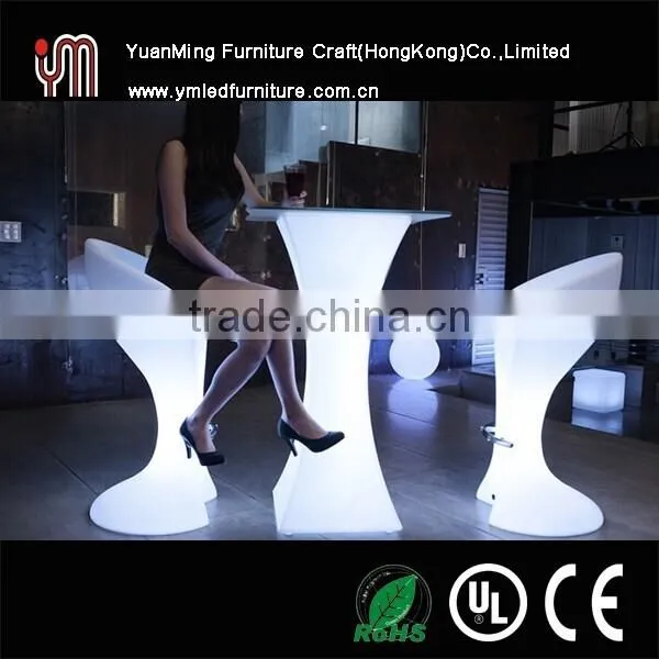 Remote Control Glowing Plastic Led Table Night Led Bar Table High Led Coffee Table