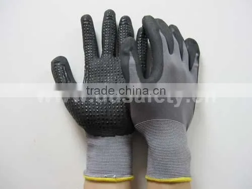 DDSAGETY With 5Years Experience Grey Nylon Coated Nitrile With Mini Dots PVC