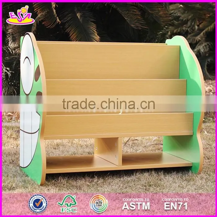 2017 New design double sided frog wooden kids toy storage W08C213