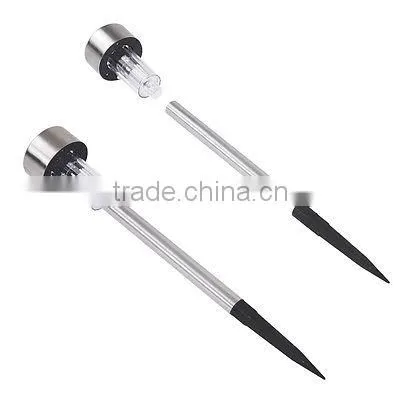 Outdoor Garden Stainless Steel LED Solar Path Landscape Light Lamp NEW