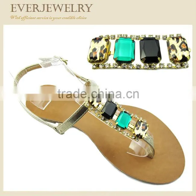 2017 New arrival crystal AB sandal shoe ornaments women