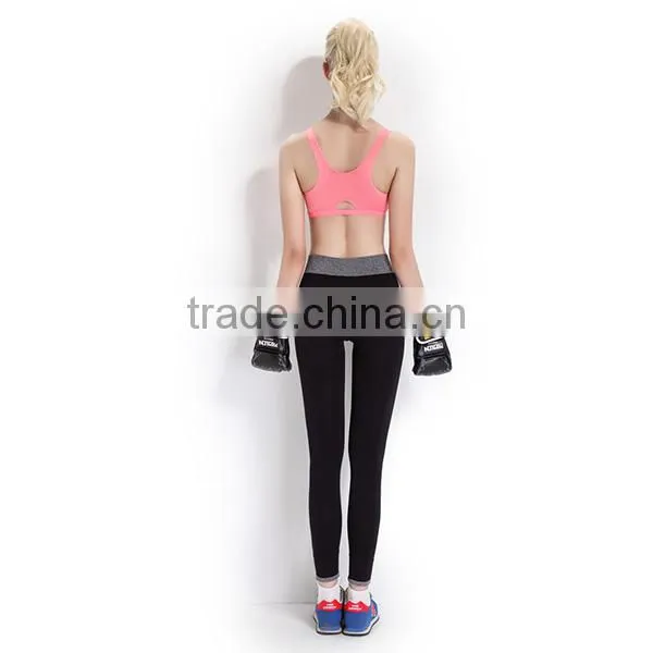 2015 fashion high stretched pants support yoga running gym