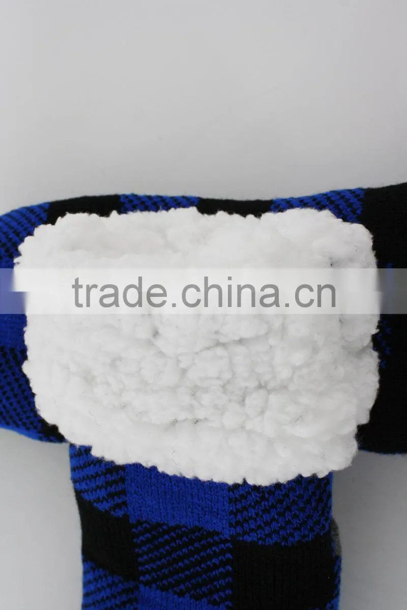 acrylic faux fur anti slip home soft slipper socks