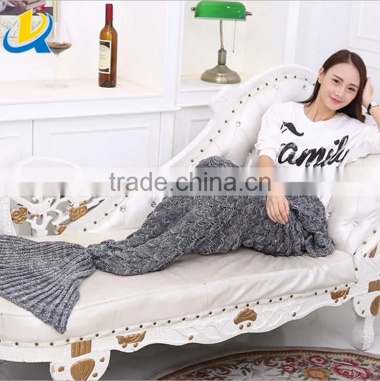 wholesale knitted crochet mermaid tail blanket mermaid tail sleeping bag