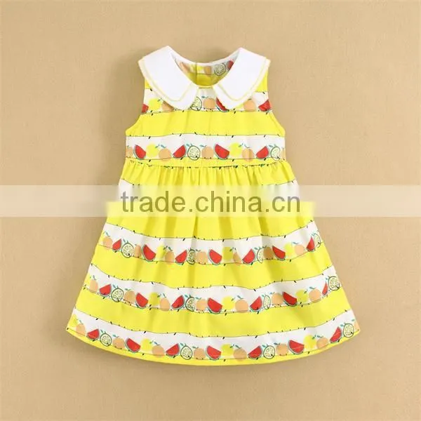 China Baby Clothes Factory Supply Baby Girls Dresses Woven Design Sleeveless
