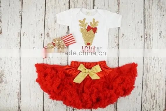 Toddler Girls First Christmas Gift Outfit Santa Baby Christmas Reindeer Sequnis Sets