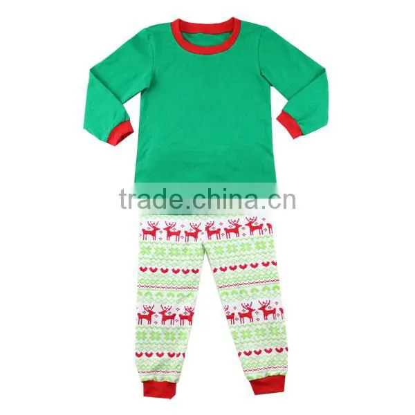 2017 wholesale toddler boy girl cotton christmas pajamas boutique baby clothes red green kids pajamas
