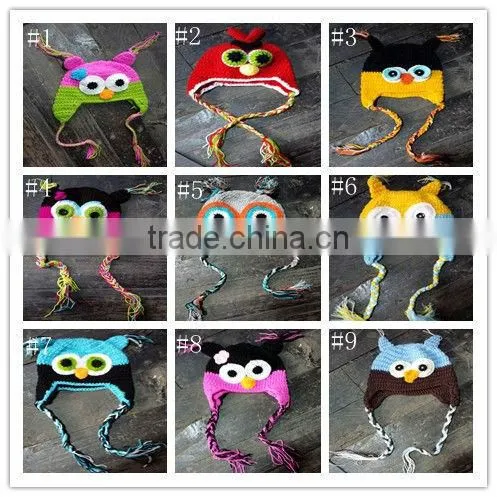 Chirstmas handmade owl crochet hat Baby Boy/Girl Crochet Animal Beanie Hat cute baby crochet hat sock hat
