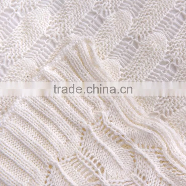 High quality cheap price acrylic knitted crochet blanket