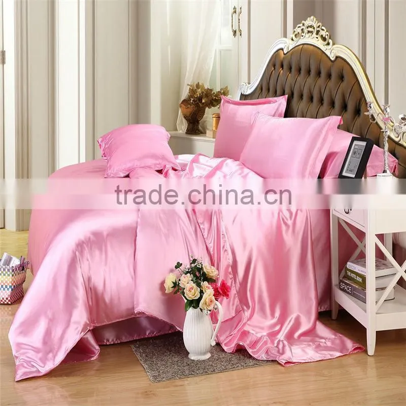 Ivory Color Silk Bedding Sets Twin Full Queen King Size Soft Bedcover Solid Color Duvet Cover Set