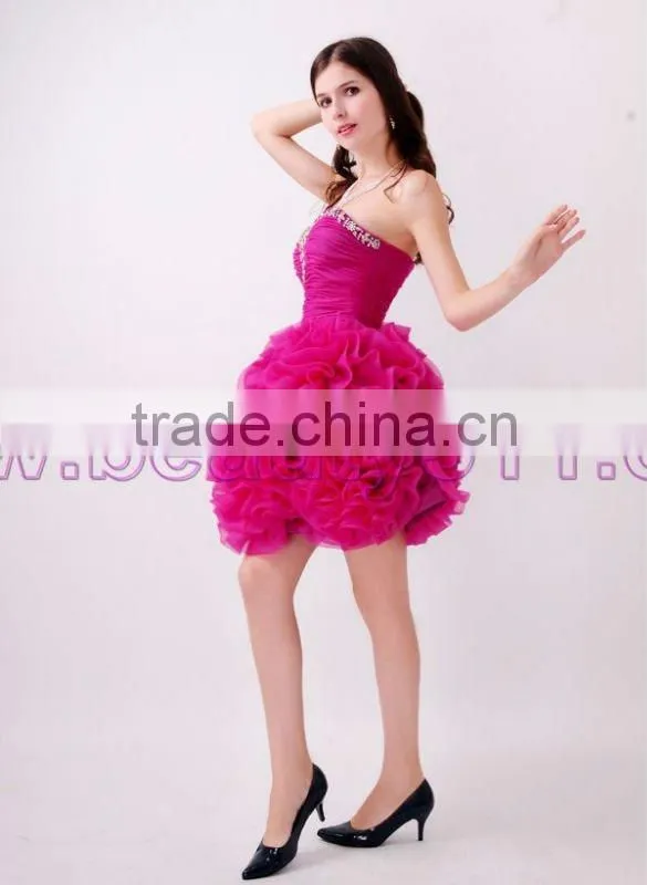 Astergarden real photo Sweetheart Beading Rose Prom Organza Cocktail dress AS145