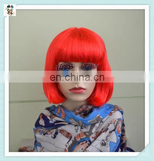 Cheap Short Bob Red Synthetic Carnival Party Wigs HPC-0036