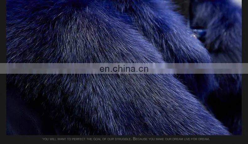 Hot selling winter short real leather down coat with fur collar