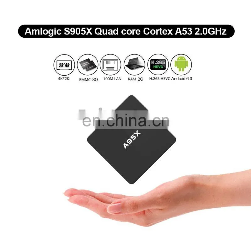 high quality black small wifi 2.4G quad core HD 4k Android 6.0 Smart TV Box