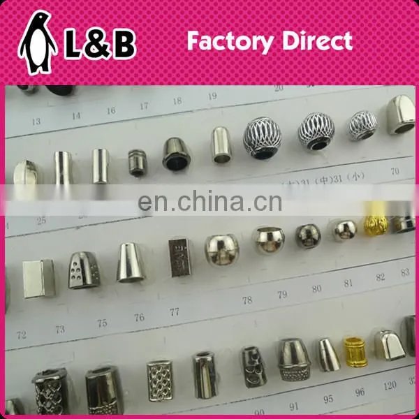 fashion 2015 silver color 4*20mm ends fastener metal gold clasp for cord ends