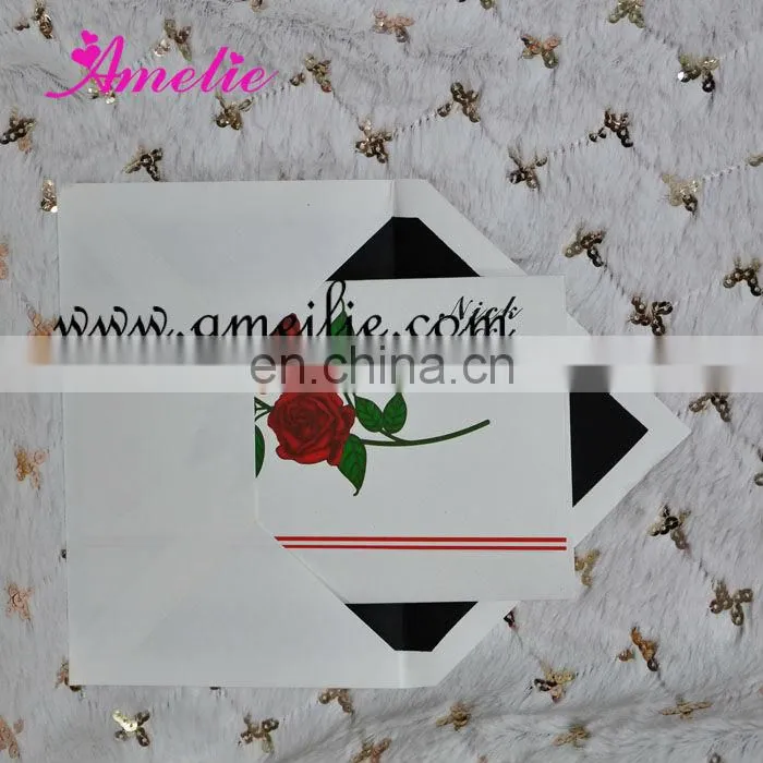 A018 New Arrival Rose Flower Design wedding invitation cards models