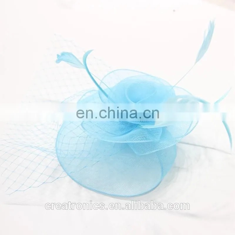Classic Fashion Head Piece Bridal Hair Clip Women Mini Top Hat Feather Fascinator Wholesale